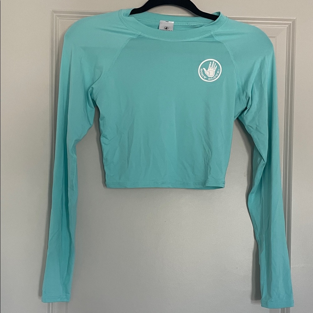 Body Glove Turquoise Cropped Long Sleeve Women's Top
